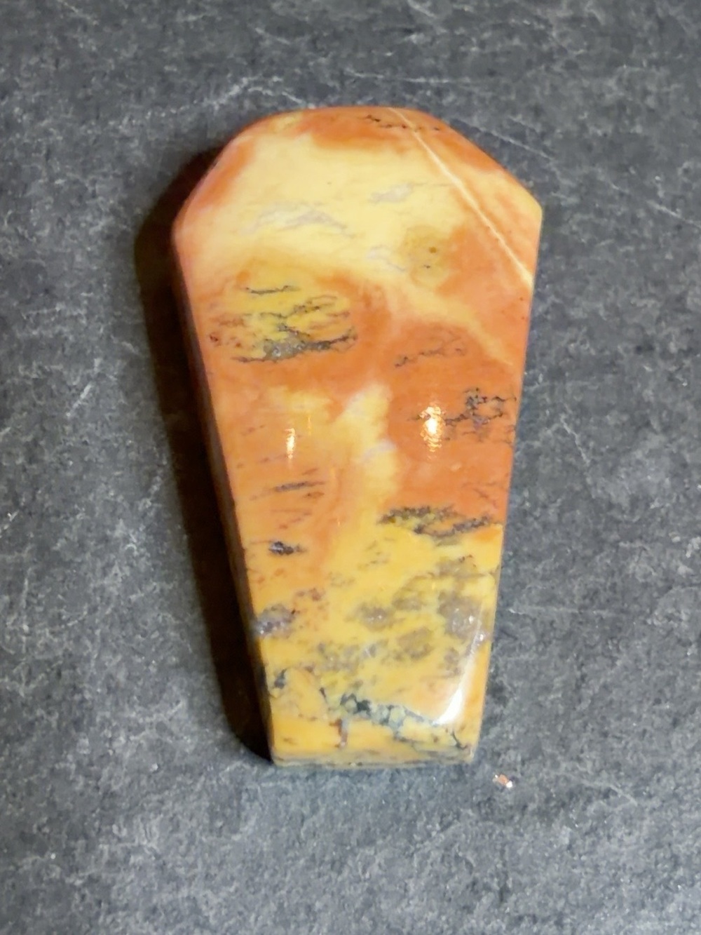 Natural Mookaite Jasper Cabochon – Golden Yellow & Orange Designer Focal Stone - Picture 4 of 5